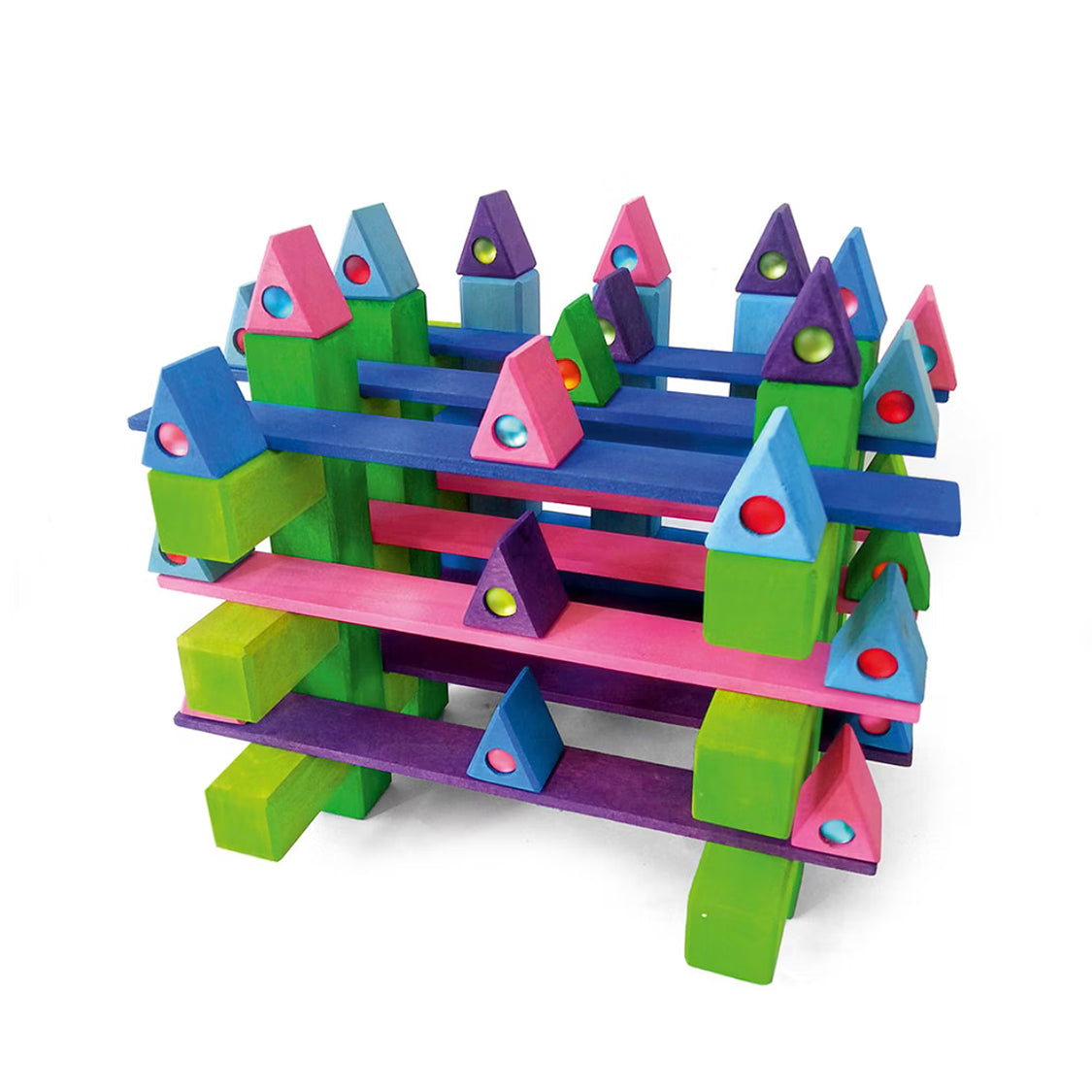 Colourful Triangle Blocks with Sparkling Stone