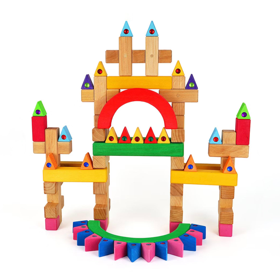 Colourful Triangle Blocks with Sparkling Stone