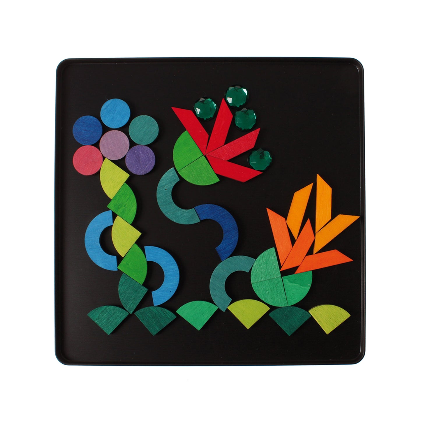 Grimm's Magnet Puzzle Triangle/Square/Circle With Sparkling Parts