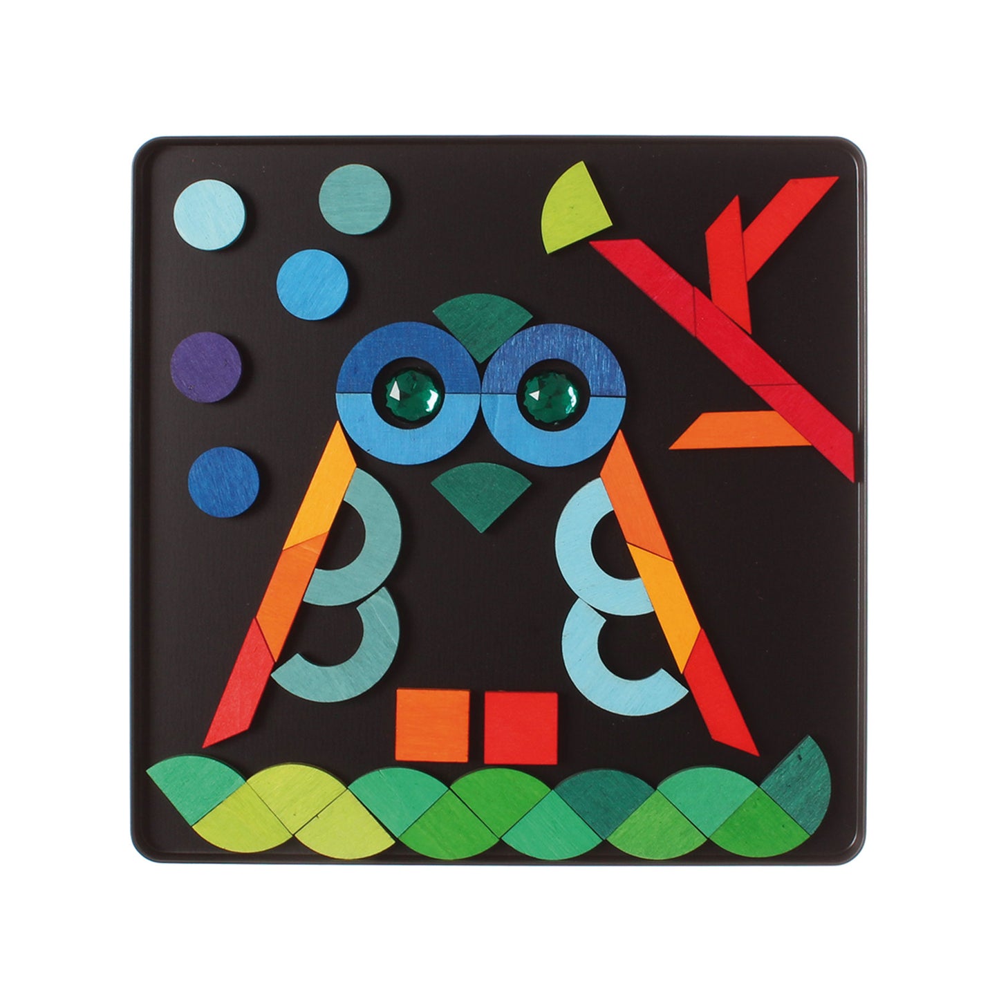 Grimm's Magnet Puzzle Triangle/Square/Circle With Sparkling Parts