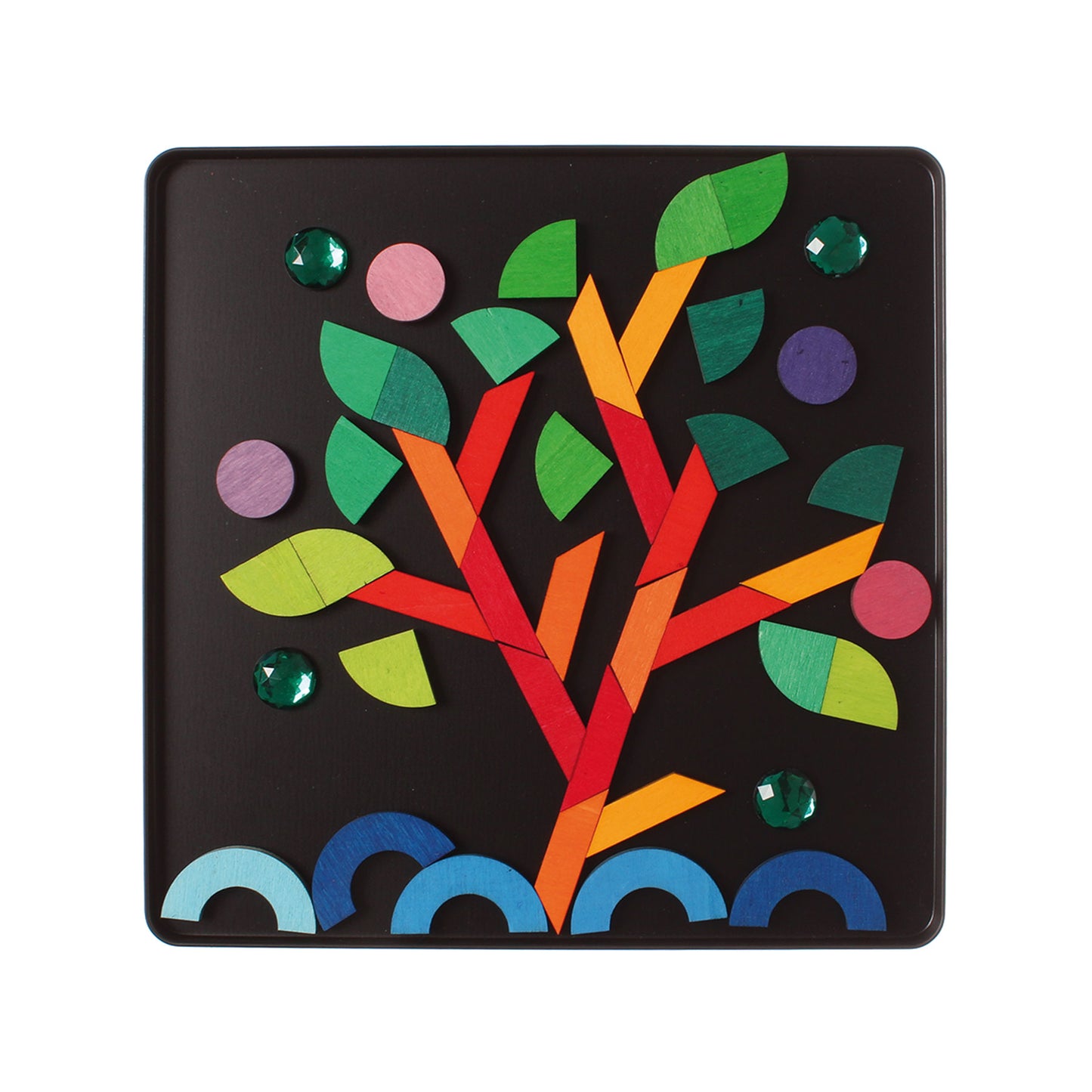 Grimm's Magnet Puzzle Triangle/Square/Circle With Sparkling Parts