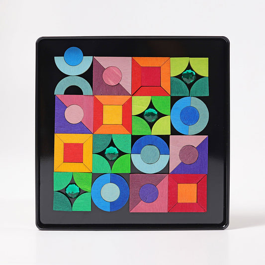 Grimm's Magnet Puzzle Triangle/Square/Circle With Sparkling Parts