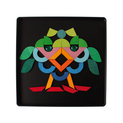 Grimm's Magnet Puzzle Triangle/Square/Circle With Sparkling Parts