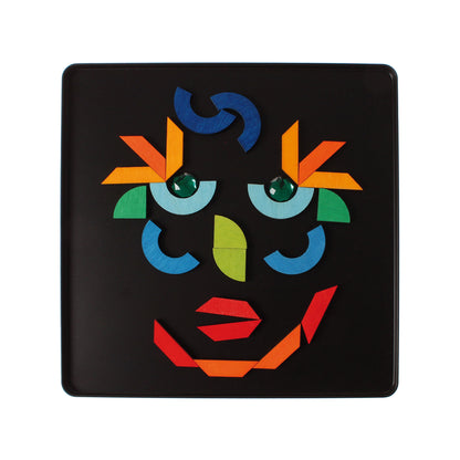 Grimm's Magnet Puzzle Triangle/Square/Circle With Sparkling Parts