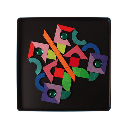Grimm's Magnet Puzzle Triangle/Square/Circle With Sparkling Parts