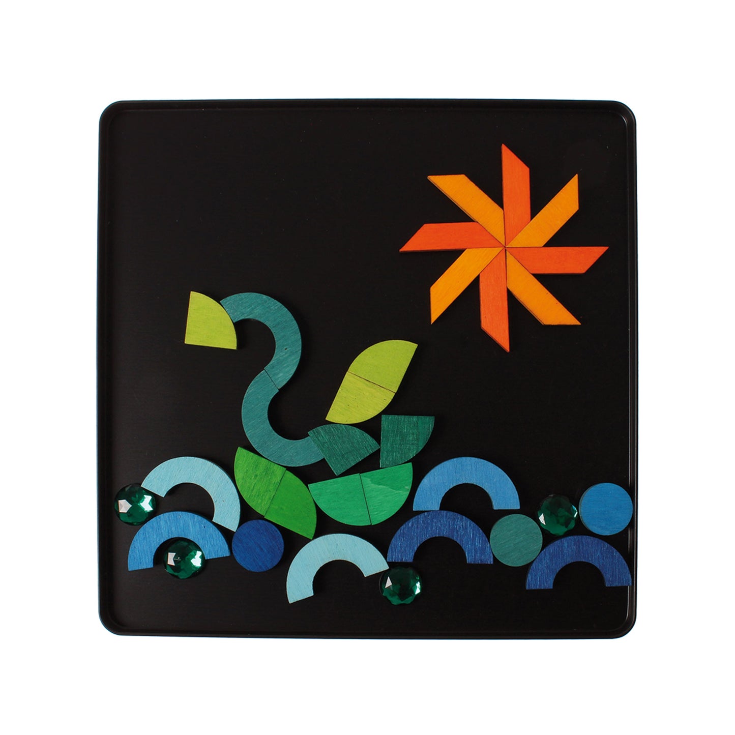 Grimm's Magnet Puzzle Triangle/Square/Circle With Sparkling Parts