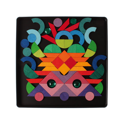 Grimm's Magnet Puzzle Triangle/Square/Circle With Sparkling Parts