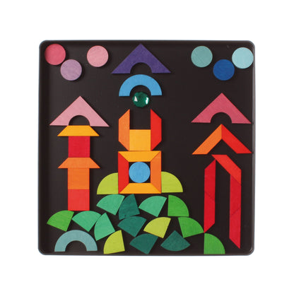 Grimm's Magnet Puzzle Triangle/Square/Circle With Sparkling Parts
