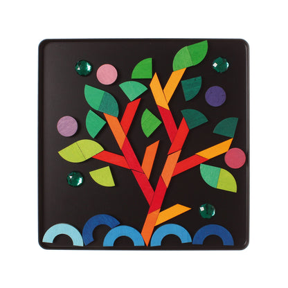 Grimm's Magnet Puzzle Triangle/Square/Circle With Sparkling Parts